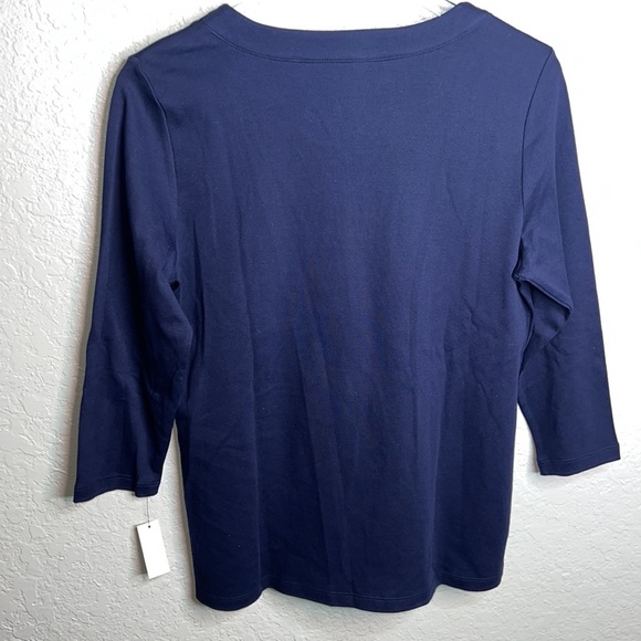 NWT Talbots Navy Blue 3 Quarter Inch Top - Picture 7 of 7